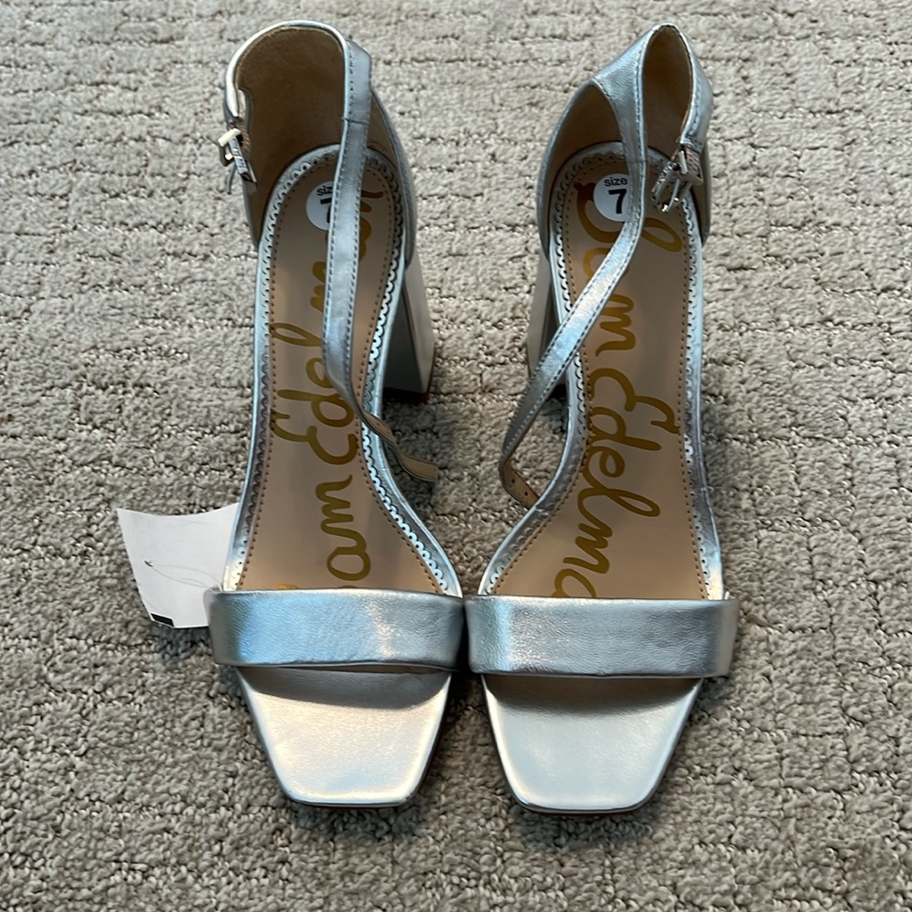 Silver Sam Edelman heels size 7